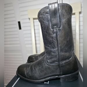 LUCCHESE Leadville Roper Boots Round Toe Anthracite Grey Men's Size 9.5 D